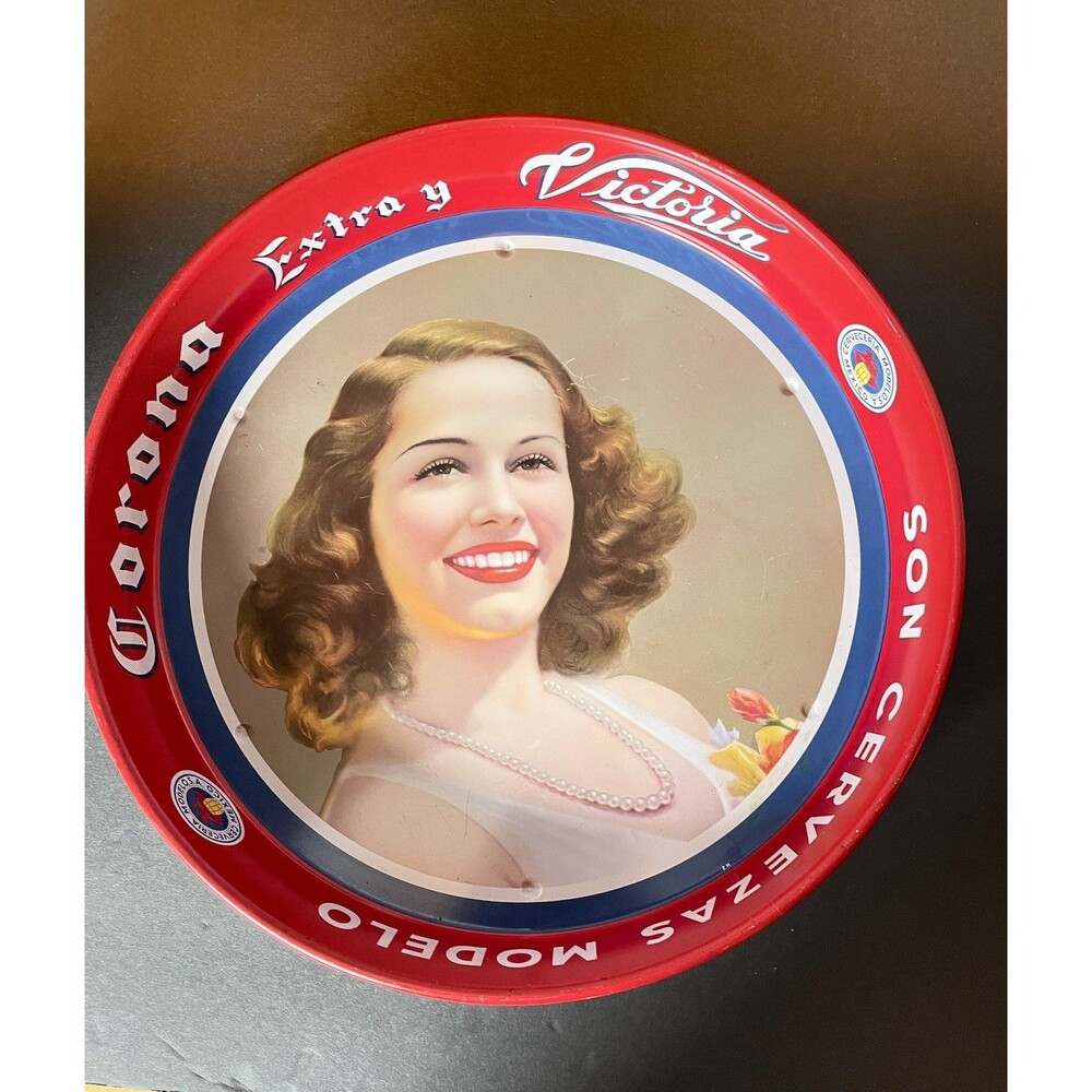 Vintage Corona Extra Round Advertising Beer Tray 13” X 2” Very Good Condition